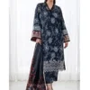 Sensational Monochrome Floral Unstitched Lawn Suit 4 Monochrome floral unstitched lawn suit