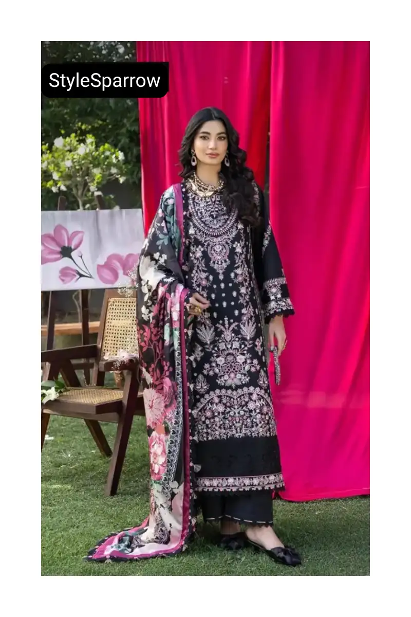 Premium Luxury Lawn 3-Piece Printed Suit Front