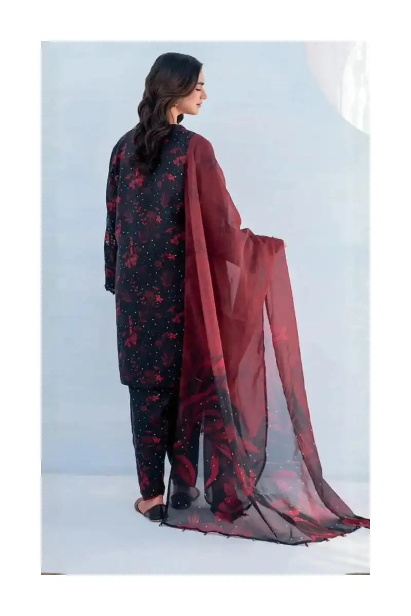 Midnight Rhythm Digital Printed Lawn Back
