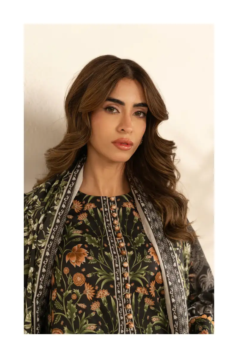 Exquisite Ivory &Amp; Black Embroidered Lawn – 3 Piece Unstitched Suit 4 Ivory & black embroidered lawn close-up