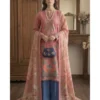 Exquisite Unstitched 3-Piece Printed Lawn Suit Pink With Chiffon Dupatta 8 Unstitched 3-piece printed lawn suit pink front