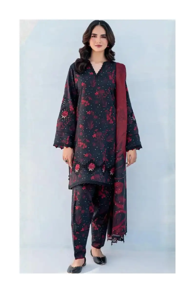 Frequently Asked Questions 7 Midnight rhythm digital printed lawn front