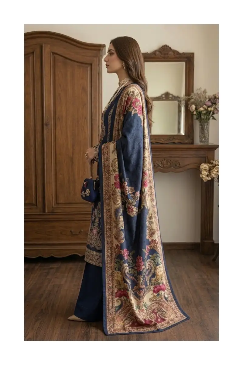 Exquisite Midnight Bloom – Embroidered Lawn 3 Piece Unstitched Suit | Stylesparrow 4 Embroidered lawn 3 piece unstitched suit side